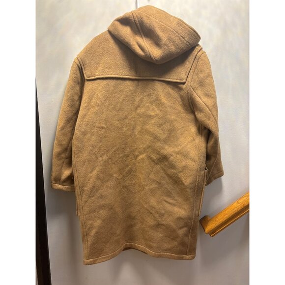 Vintage Tan Wool Duffle Coat With Wooden Toggles & Hood Size 44 - Picture 8 of 13